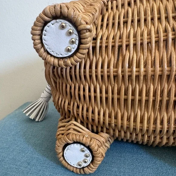 Kate Spade Wicker Tiny Elephant Crossbody Novelty Bag Collectible Preppy - Picture 11 of 16